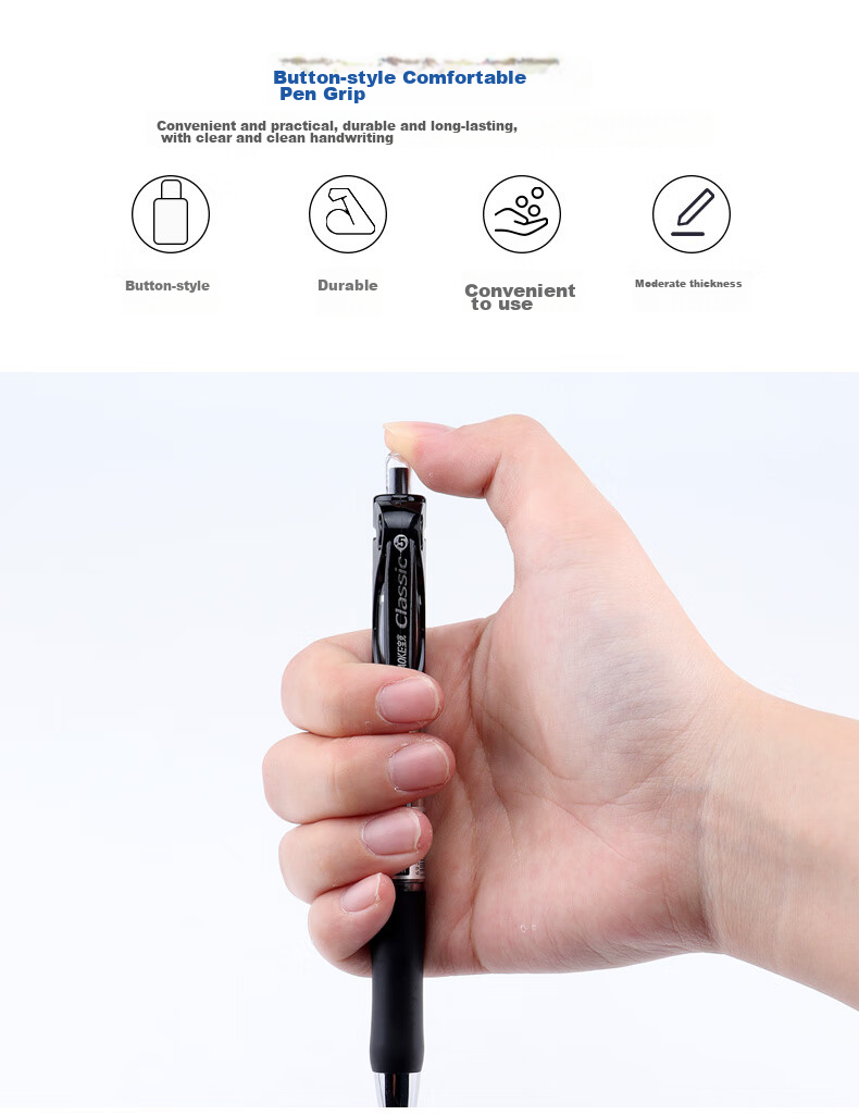 BAOKE A35 0.5mm Red Retractable Gel Pen Office Signing Pen Bullet Tip Water-Based Pen 12 Pcs/box 5