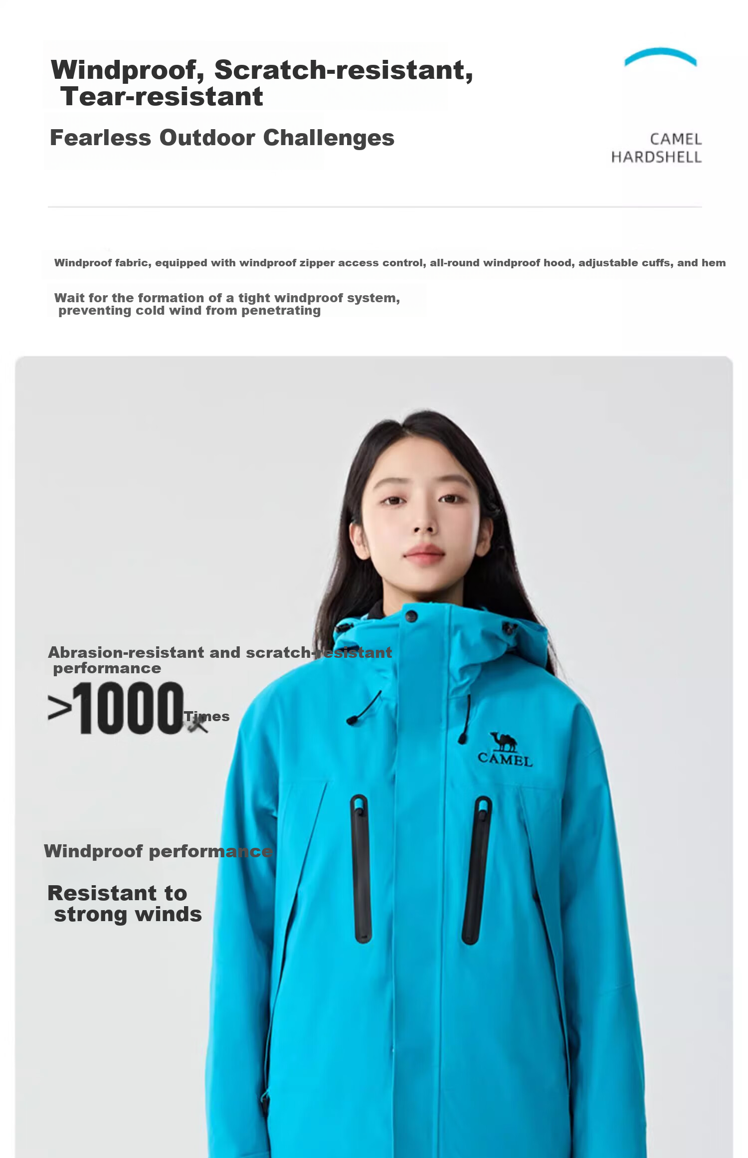 CAMEL [Wang Junkai's Choice] Outdoor Jacket Three-In Unisex Spring And Autumn Fleece-Lined Windproof Waterproof Mountaineering Coat 13