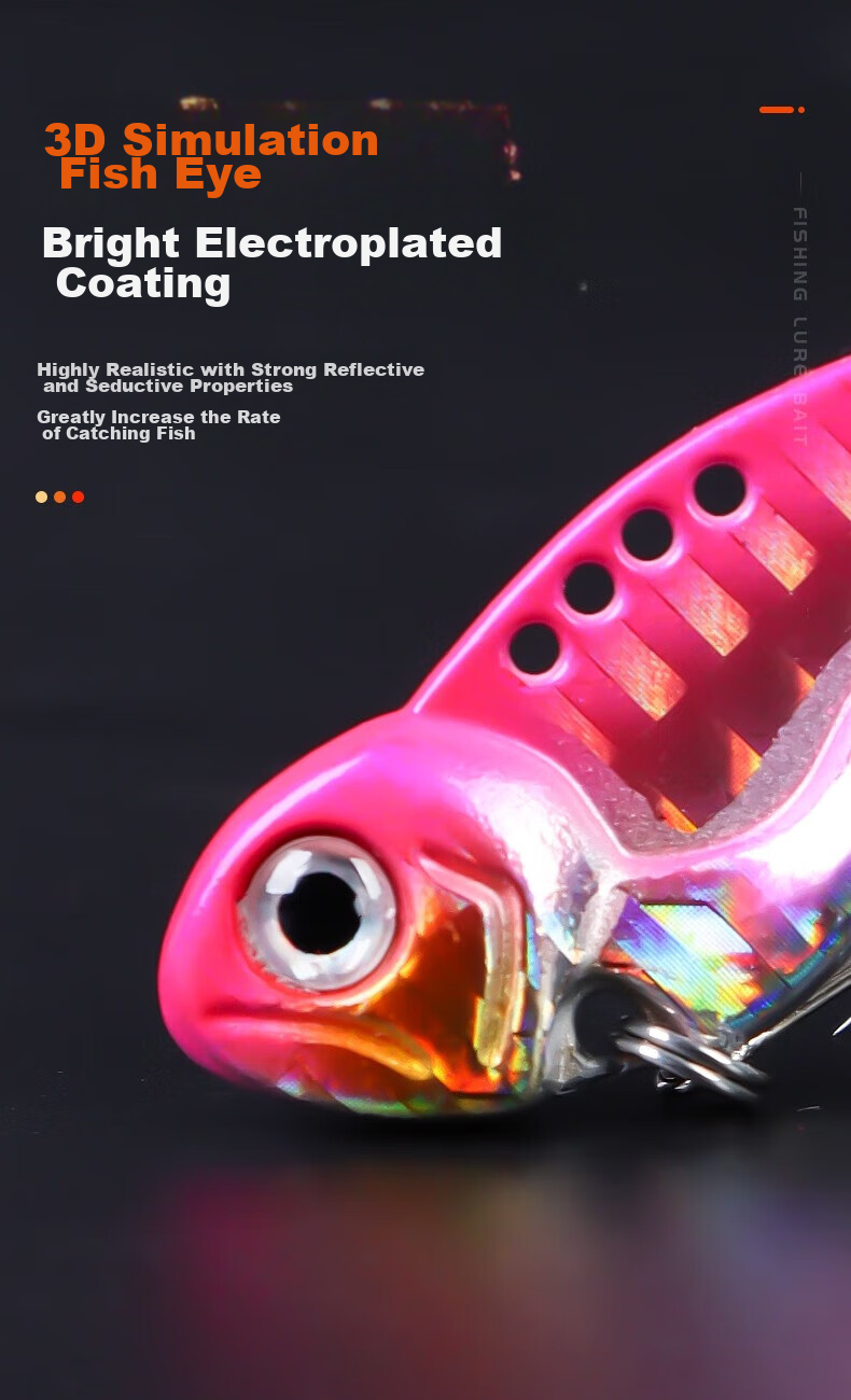 Xionghuo Lure VIB Metal Artificial Bait Set Mixed Long-Casting Hard Bait Full Swimming Layer Iron Plate 10g (Pack of 10) 8