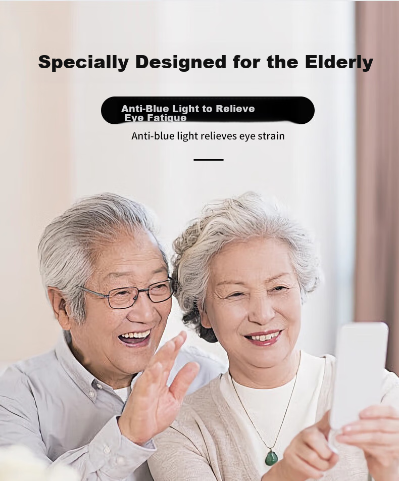 Angelamiao Reading Glasses, High-Definition Anti-Blue Light Anti-Fatigue TR Ultra-Light Fashionable Square Simple Versatile Glasses, Father's Day Gift 2