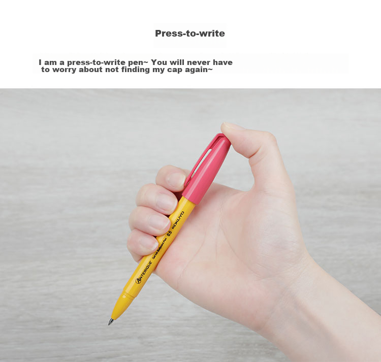 KOKUYO Anterique Collaboration Retractable Gel Pen Office Signing Pen 0.5mm Black Ink Orange-Red Barrel 1 Pack WSG-PR3035R 5