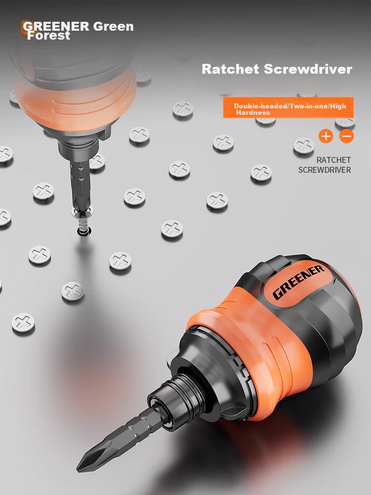 GREENER Ratchet Screwdriver Set, Multifunctional Household Extendable Dual-Purpose Short Phillips Flathead Triangular Torx And Torx-Like 1