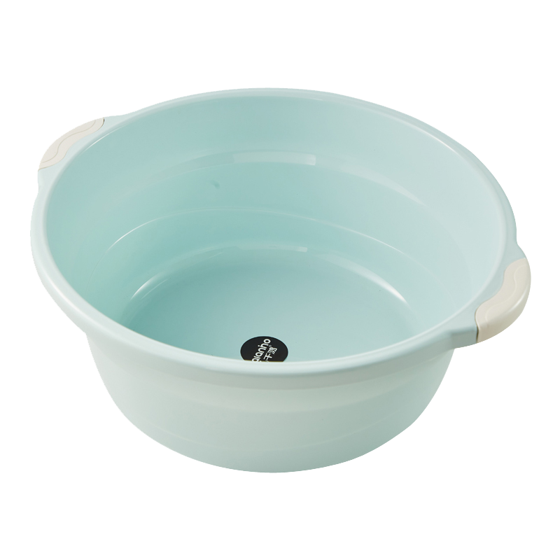 Qianhong Face Basin with Hand Guard, Approximately 42CM Single Piece, Thickened Plastic Basin, Kitchen Vegetable Washing Basin QH-01032, Random Color