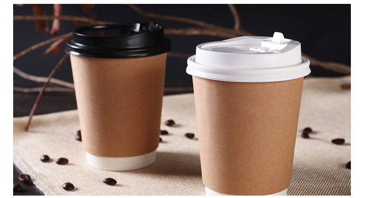 Quanshi Lidded Cups for Juice, Milk Tea, Soy Milk, Hot Drinks, 500ml, Pack of 16, Disposable Paper Cups for Juice, Coffee Cups 3