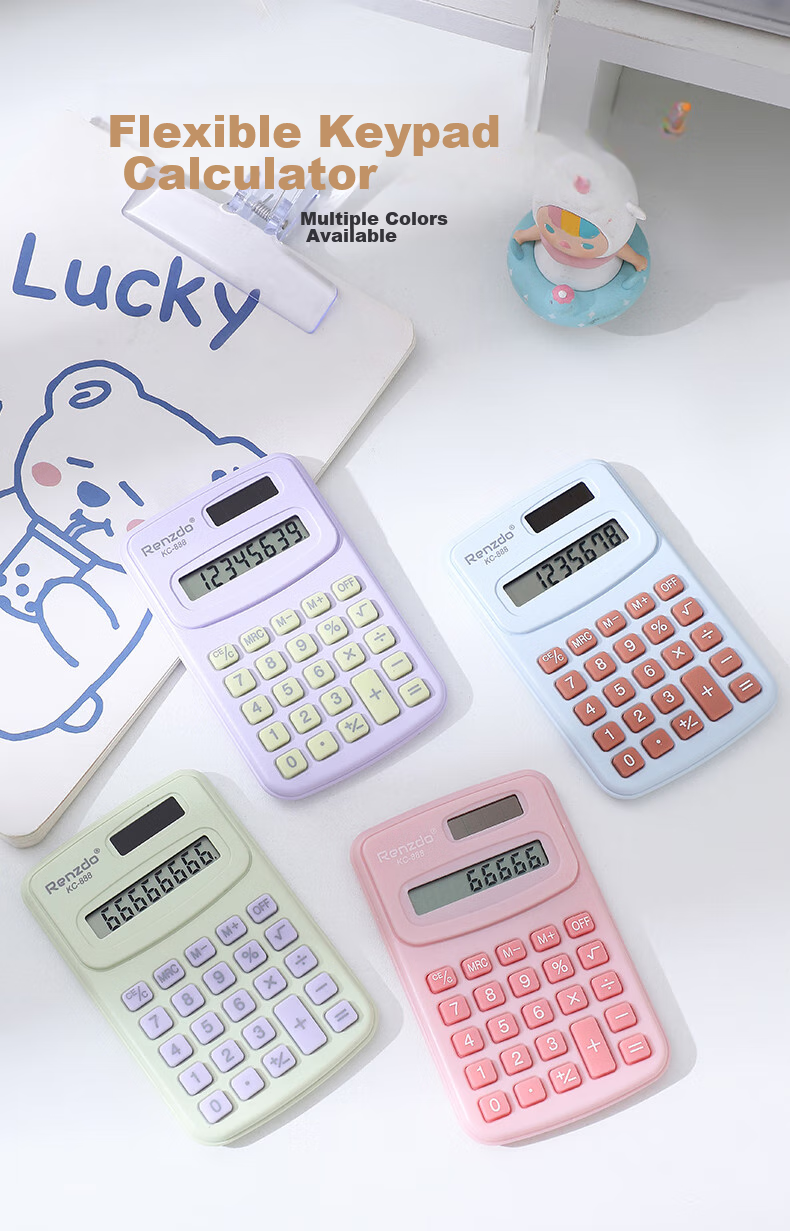 Shaonianban Calculator, Portable Silent Mini Cute Small for Primary And Middle School Students, Specialized for Accounting And Exams, Math Calculation Mini 8-Digit, Macaron Blue Color 1