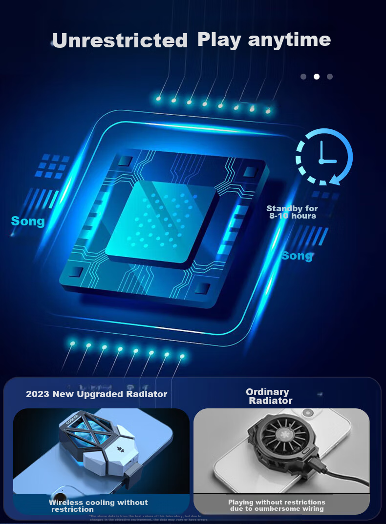Kewo Gaming-Level Cooling Mobile Phone Cooler Clip-On Game Live Streaming Cooling Fan Powerful PUBG Cooler Compatible with iPhone 17 Huawei Xiaomi Smartphones 9