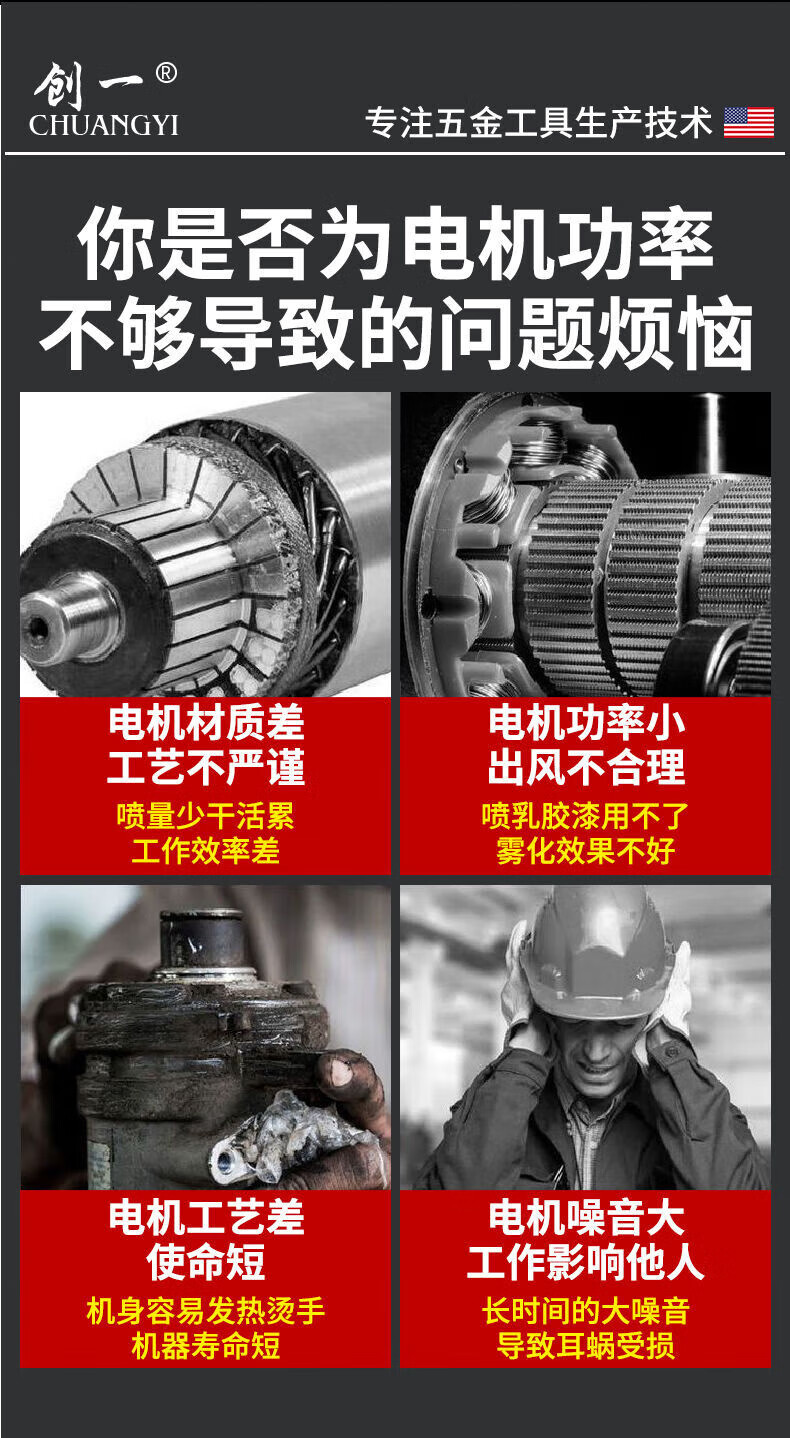 Chuangyi Electric Paint Spray Gun High-Power Atomization Latex Paint Sprayer Door Spray Tool 1