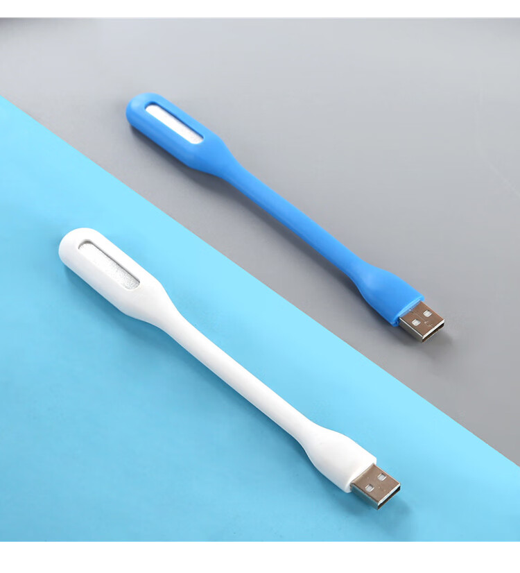LinkStone [2-Pack] LED Portable Light, USB Light Pen, Laptop Light, Keyboard Light, Mini Portable Night Light, Power Bank, Student Dormitory Outdoor Mobile Energy-Saving, White + Blue 8