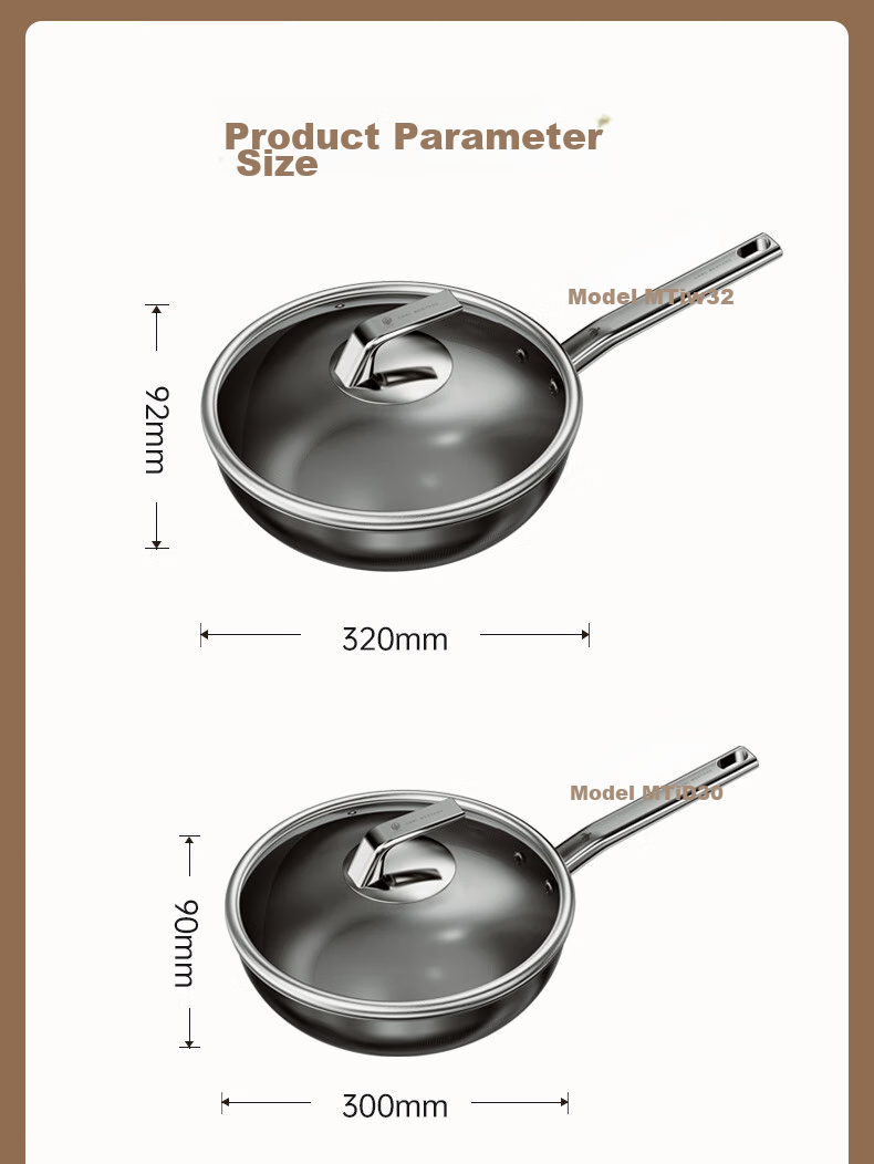 CARL MERTENS Titanium Non-Coated Non-Stick Wok 32cm for Home Use, Low Smoke, Compatible with All Stoves MTiW32 10