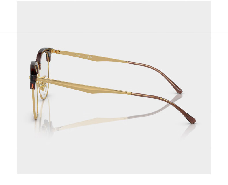 RayBan Optical Frame, Square Black Frame, Semi-Rimless Myopia Glasses Frame, 0RX7318D 8326 Gift 15