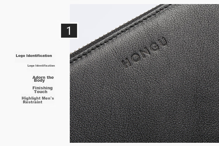 HONGU Handbag, Top-Grain Leather Men's Clutch, Long Wallet for Men, Gift Box Packaging, Birthday Present 28