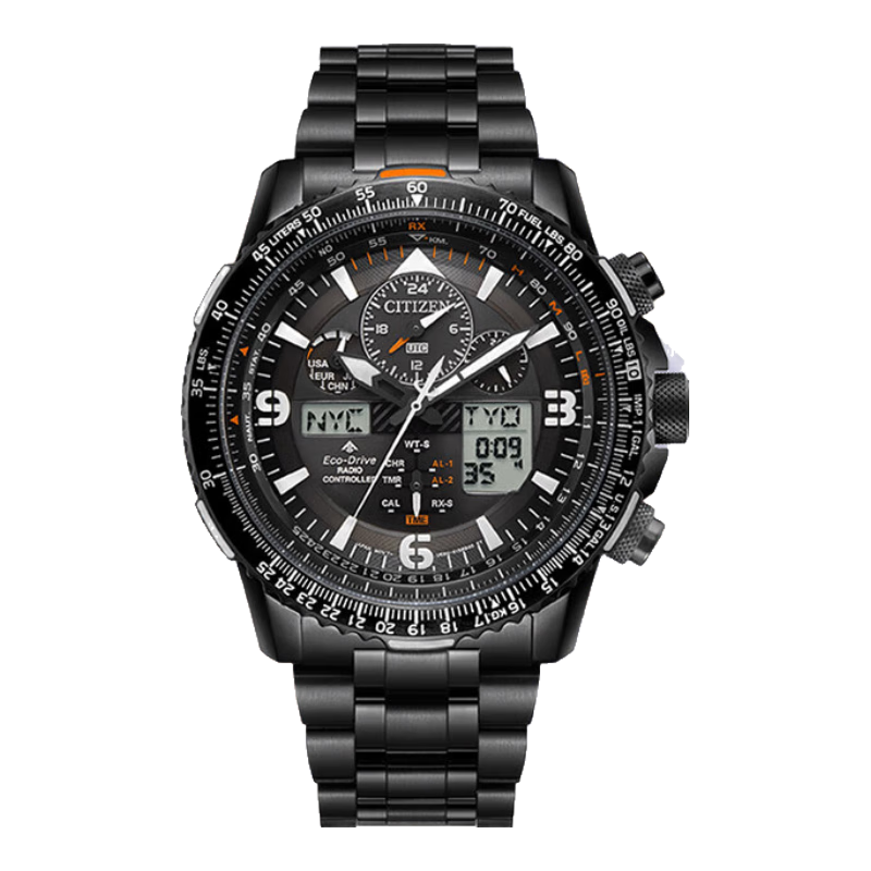 CITIZEN Watch for Men, Japanese And Korean Style, Eagle in The Sky, Eco-Drive, Radio-Controlled Steel Band, Sports Watch, Gift for Boyfriend, JY8085-81E