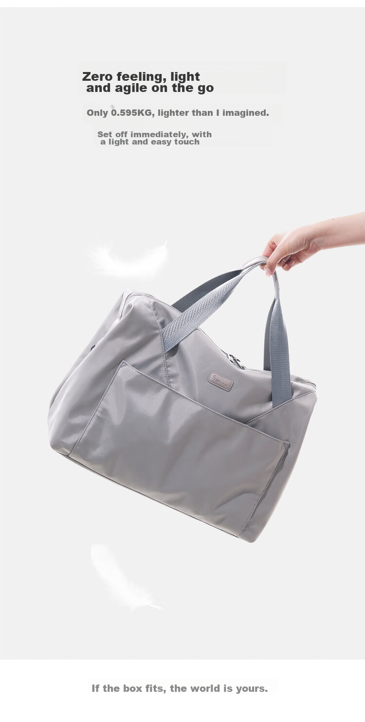 OWAS Travel Bag, Unisex Sports Fitness Bag, Business Trip Handheld Luggage Bag, Large Capacity Backpack Storage Bag, Gray 8
