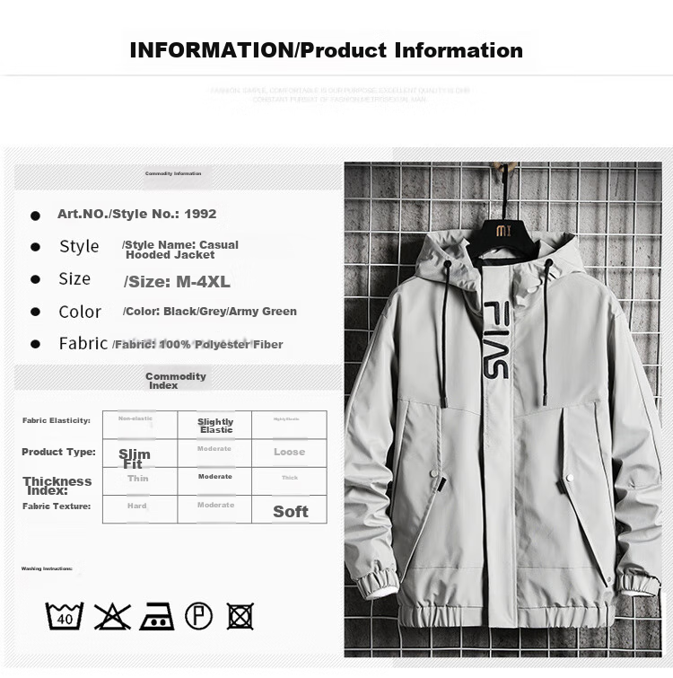 I'M DAVID Men's Windbreaker Jacket for Spring, Autumn And Winter, Workwear Outdoor Fleece-Lined Thickened Sports Loose Fit Jacket, Black, M 6