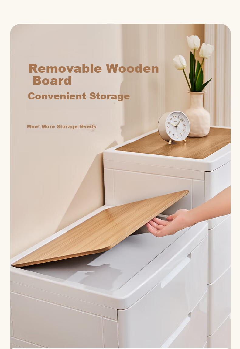 Jiekou Bedside Table, Bedroom Small Cabinet, Drawer-Style Storage Cabinet, Plastic Thickened Storage Cabinet, 2 Layers 2