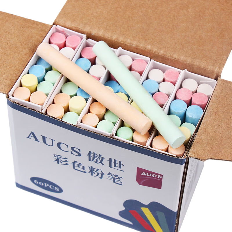 AUCS Colored Chalk for Children's Doodling, Green Board Blackboard Chalk for Bulletin Boards, Teacher's Teaching Classroom Kindergarten Blackboard Eraser, School Teacher Elementary Student Handwriting Practice Blackboard Drawing Special Use