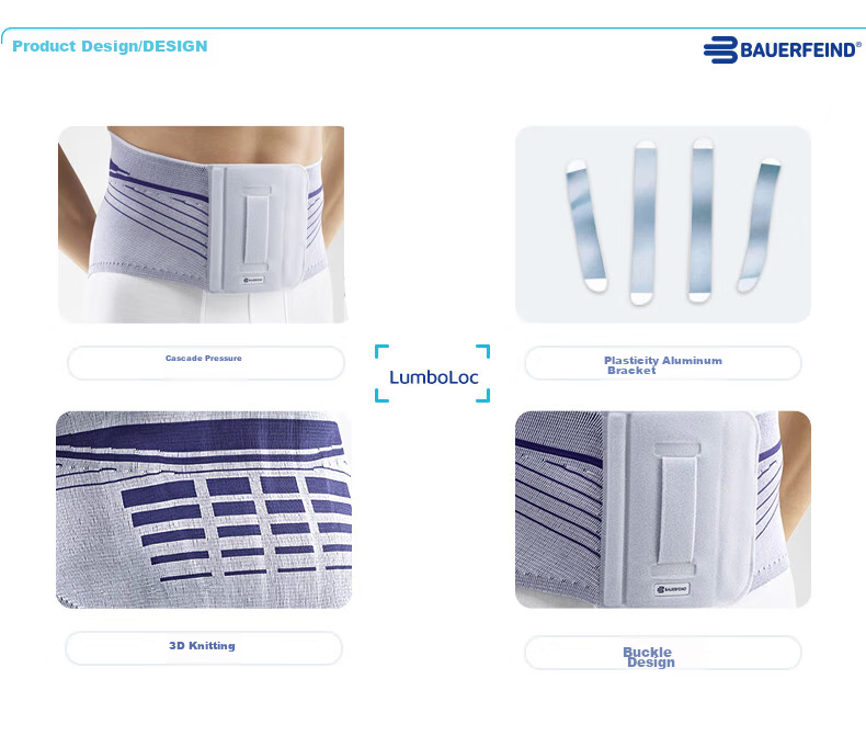 BAUERFEIND LumboLoc Back Support for Lumbar Disc Problems And Lower Back Pain, Stabilizes Spine, Suitable for Men And Women, Silver Titanium Gray, Size 4 3