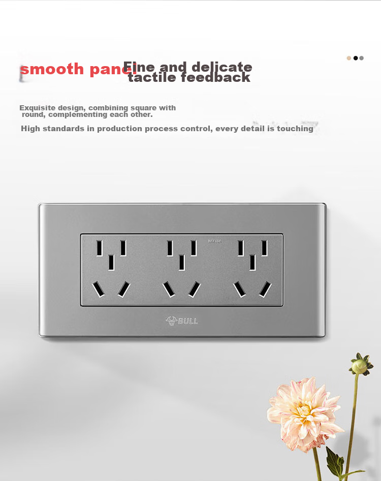 BULL Switch Socket, Multifunctional 118-Type Socket Switch with 15 Or 9 Holes Socket Panel G04Z356A, Gray 7
