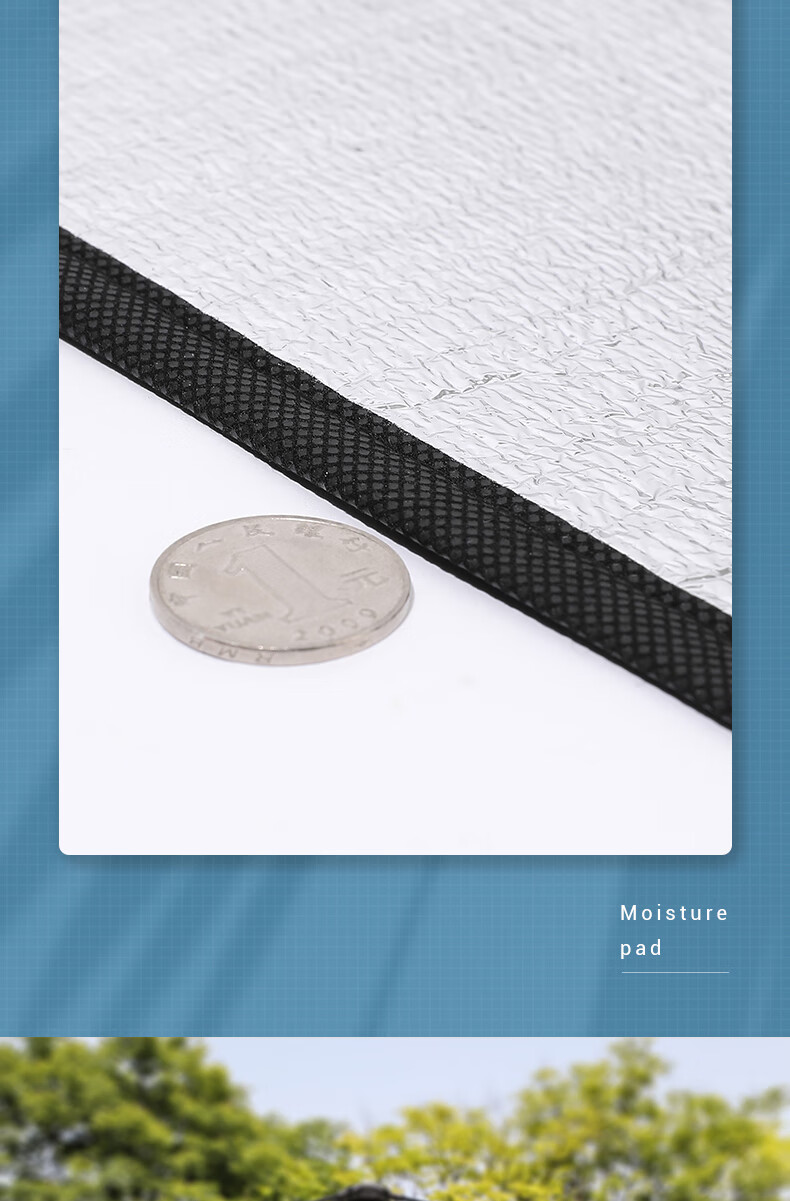 Deli Moisture-Proof Mat, Outdoor Park Picnic Waterproof Moisture-Proof Heat Insulation Tent Mat, Lightweight Portable Picnic Mat with Double-Sided Aluminum Film 5