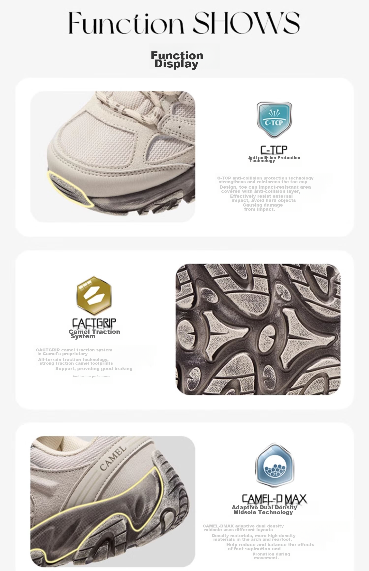 CAMEL [Wang Junkai's Choice - Triumphant] Hiking Shoes for Men And Women, Outdoor Non-Slip Wear-Resistant Climbing Sports Shoes 13