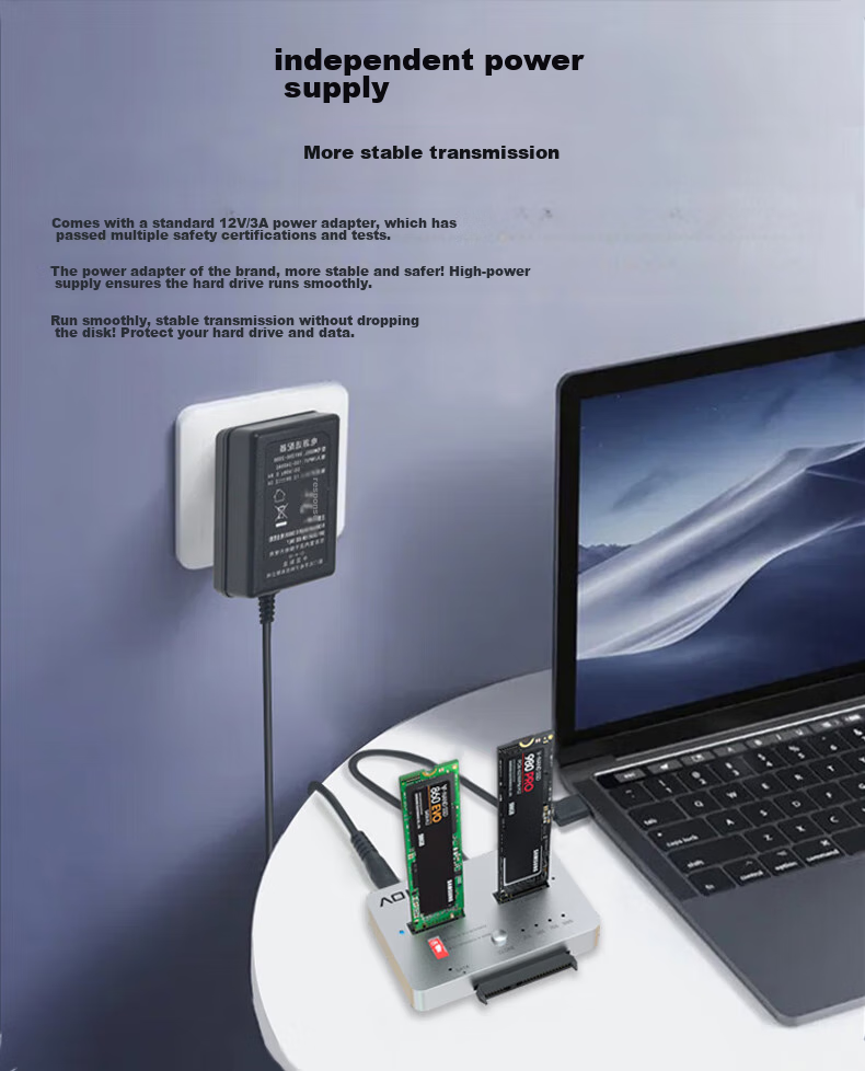 AOKO NVMe to SATA SSD Cloner, M.2 Cross-Protocol Cloning Base, Data Copier, 2.5/3.5-Inch Mechanical Hard Drive Cloner, NVMe Cloning Device, MM28SL 11