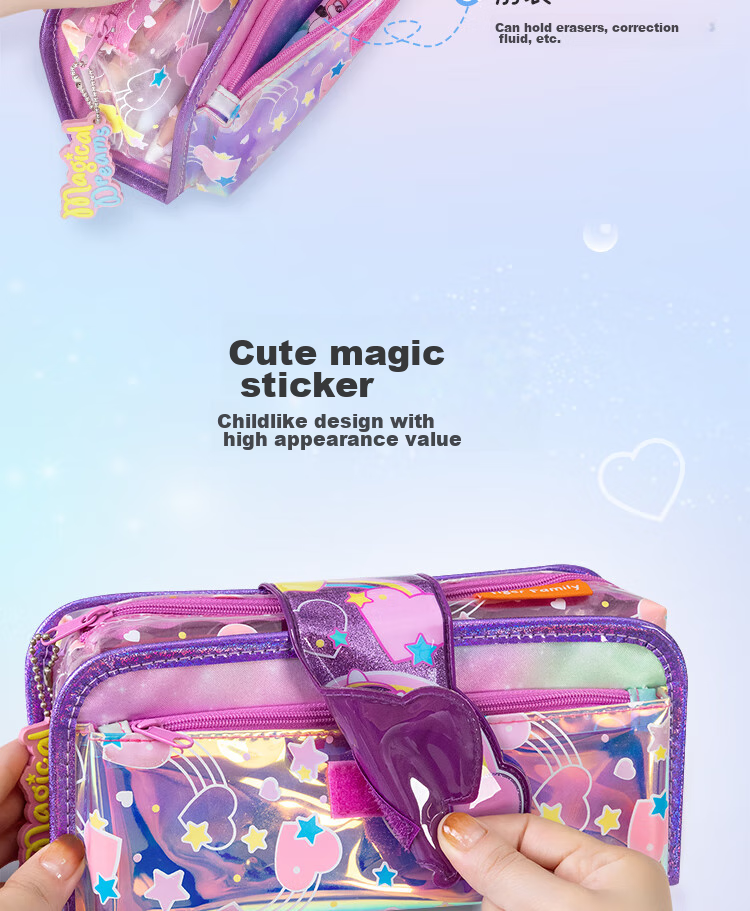 TigerFamily Large Capacity Stylish Pencil Case for Primary School Students, Lightweight Stationery Box for Children, New Year Gift for Boys And Girls 11
