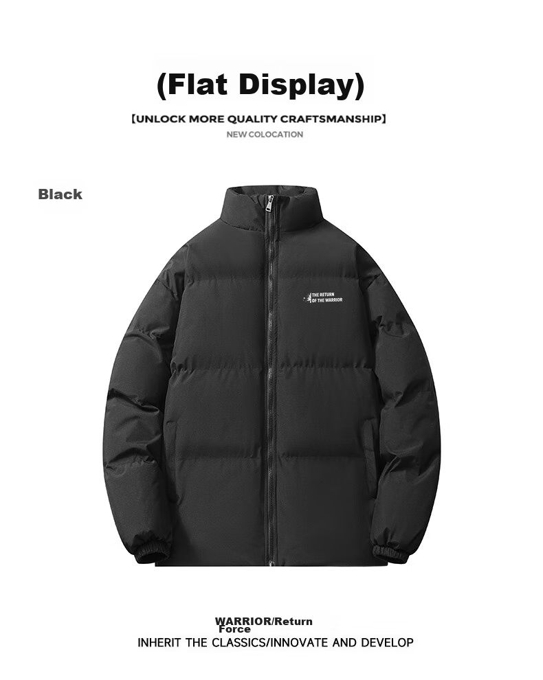 Huili Cotton Jacket for Men, Autumn And Winter Thickened Stand-Collar Puffer Jacket, Warm Cotton Coat for Men, Fleece-Lined Outerwear, Men's Top 17