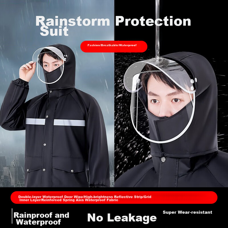 Dipuer Raincoat for Food Delivery Riders, Heavy Rain Protection, Electric Bike Adult Two-Piece Raincoat, Motorcycle Suit, Suitable for Both Men And Wome