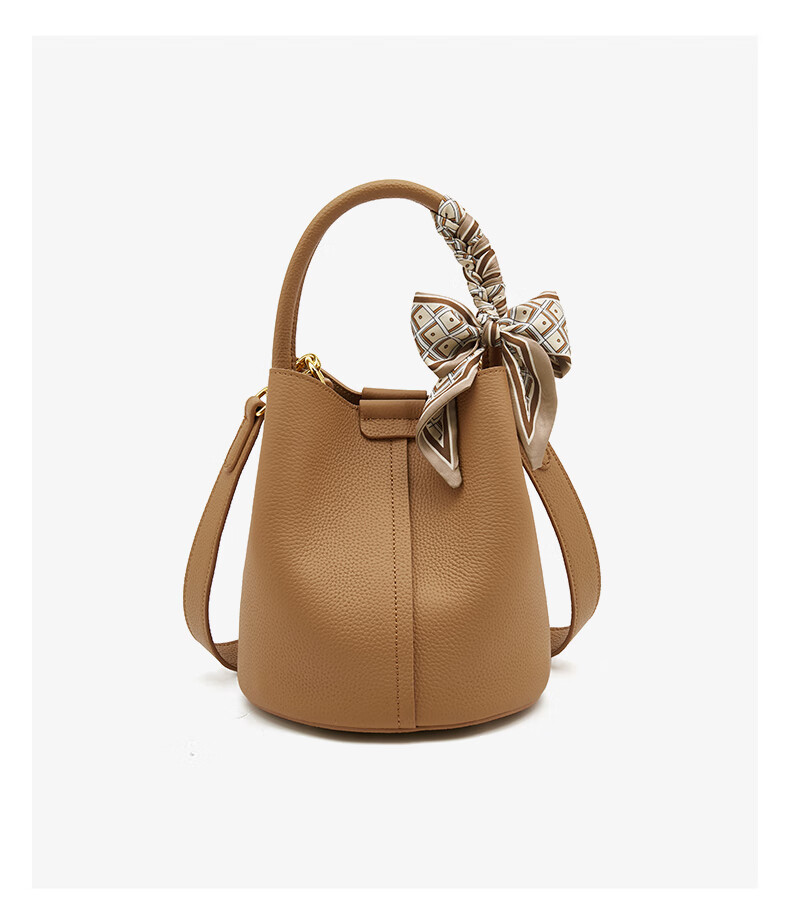 FOXER Genuine Cowhide Women's Large Capacity Bucket Bag Handbag Shoulder Crossbody Bag Christmas Gift for Girlfriend 8