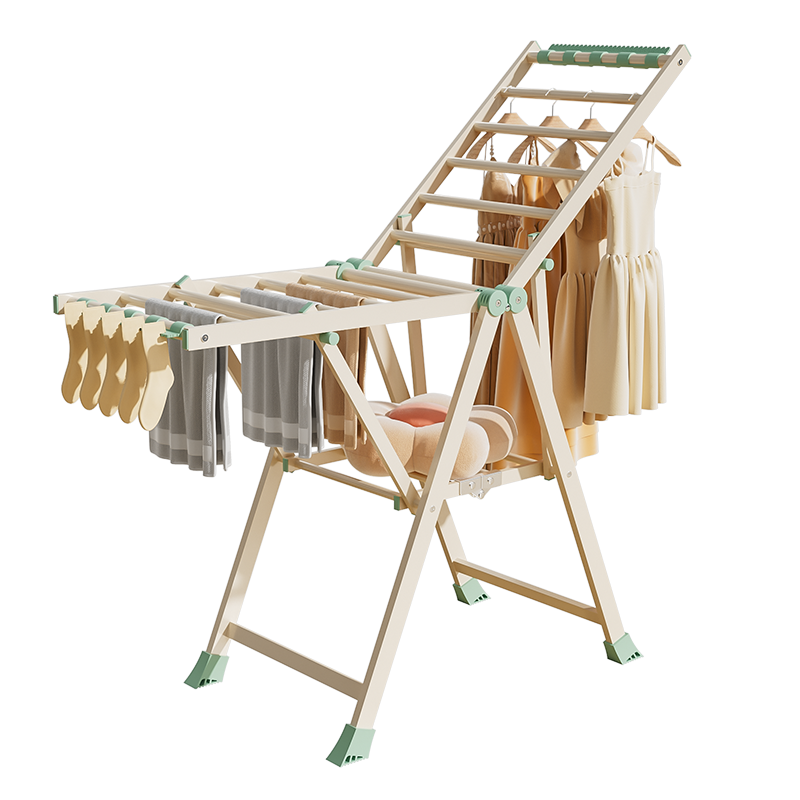 MARYYA Foldable Clothes Drying Rack, Floor-Standing Wing-Shaped Design for Balcony, Indoor And Outdoor Use, Suitable for Hanging Quilts And Bedroom Clothes