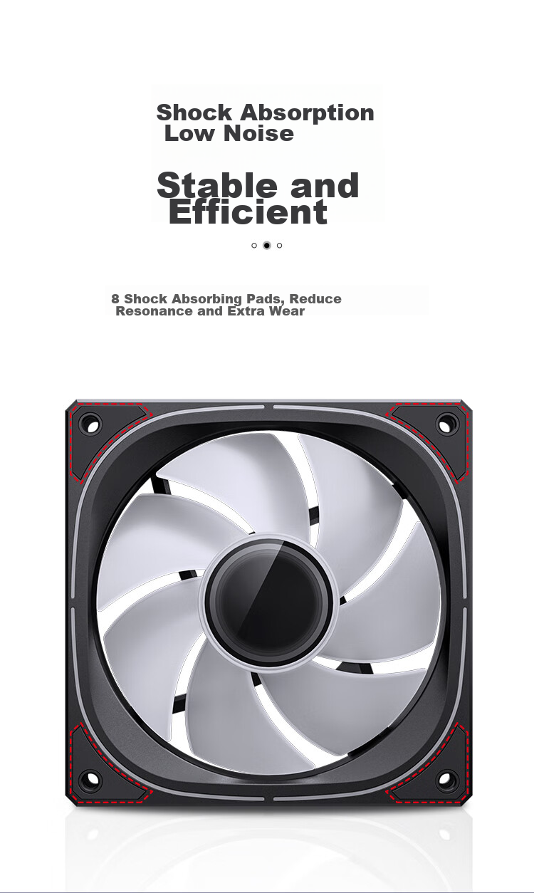 JONSBO FR-505B Iridescent Edition 12CM Case Fan (3-Sided & Axial Fan with Multi-Layer Mirror Effect/5V ARGB Motherboard Sync/PWM Male And Female Connectors) 12
