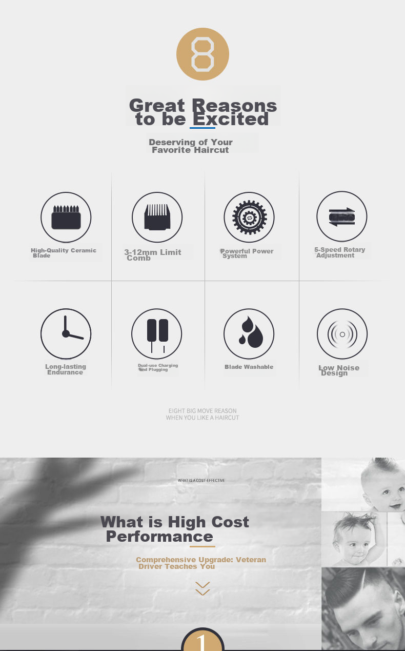 AUX Hair Clipper for Adults And Babies, Electric Trimmer, Home Use Shaver, Electric Hair Cutting Tool, Hair Trimming Device 2