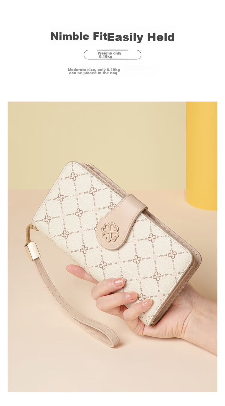 POLO Clutch Handbag for Women, Multi-Card Slots Long Wallet Card Holder Large Capacity Purse Women's Bag Birthday Gift for Girlfriend 4