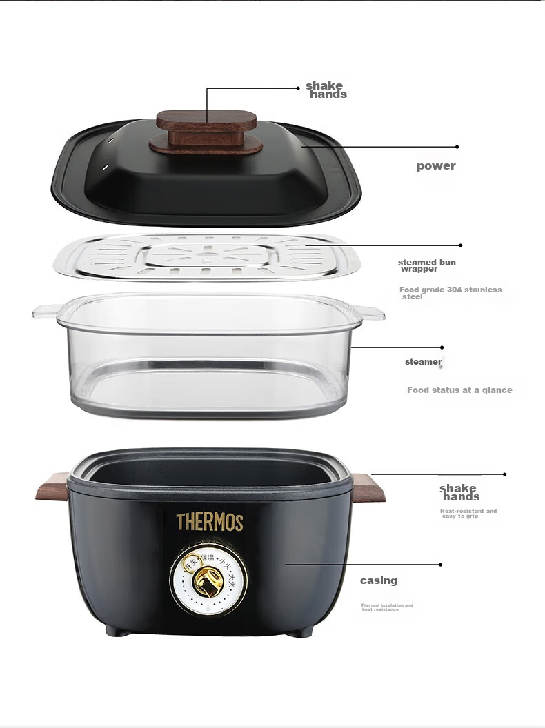 THERMOS Multifunctional Electric Hot Pot, Detachable Electric Hot Pot, 3L EHA-4331A 9