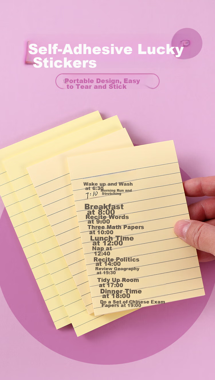 M&G Youshi Tie 3*3 Printed Self-Adhesive Sticky Notes, Horizontal Line Grid Error Correction, Blank Memo Pad, Message Stickers, 60 Pages Blank, YS-407, 1 Pack 1