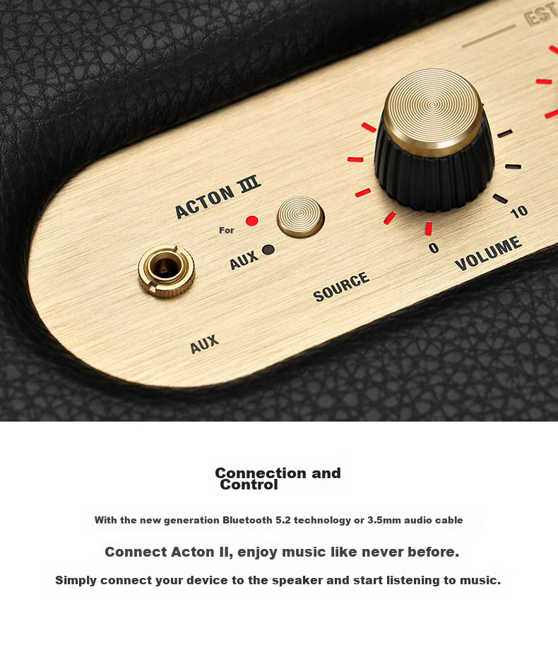 Marshall ACTON III Bluetooth Speaker, 3rd Generation Wireless Home Indoor Bass-Enhanced Birthday Graduation Gift, World Cup Viewing Desktop Computer Speaker, Cream White Color 9