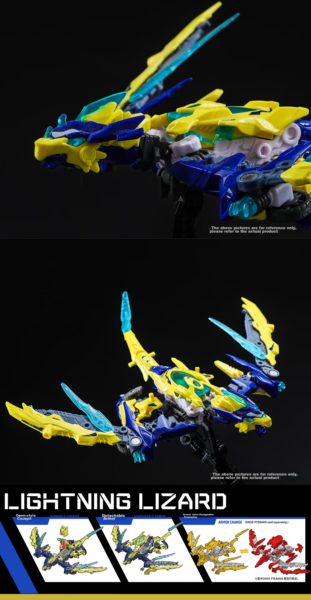52TOYS Wuniangshou Series Lightning Lizard Transforming Toy, Trendy National Creation Mecha, Suitable for Ages 14+, Great Gift for National Day Holiday 6