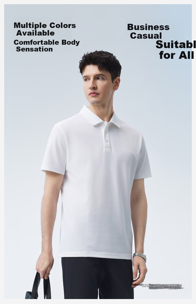 MuzhibaixiaoT Comfortable Short-Sleeve Polo Shirt for Men, Spring/summer 2026, Breathable Business Casual Collared White Xiaomai, Ink Black, L 1