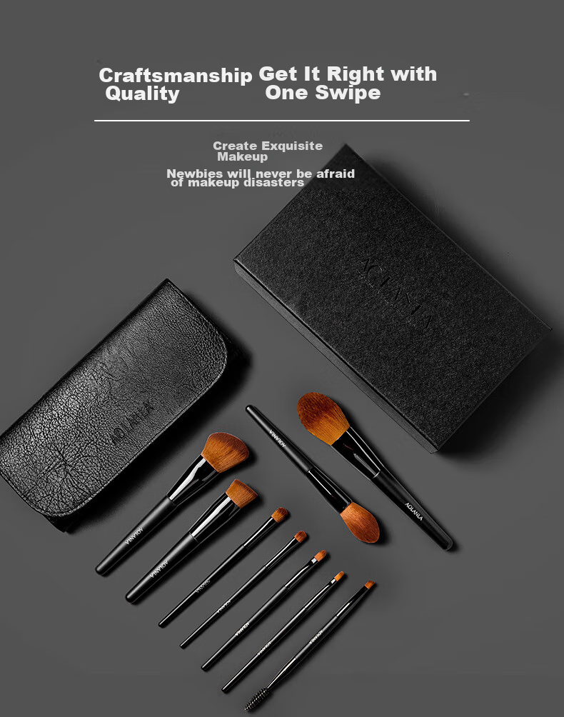 AOLANLA Master-Level Makeup Brush Set, 9 Pieces Including Loose Powder And Eyeshadow Brushes, Beginner Beauty Tool Gift Box, Holiday Present 4