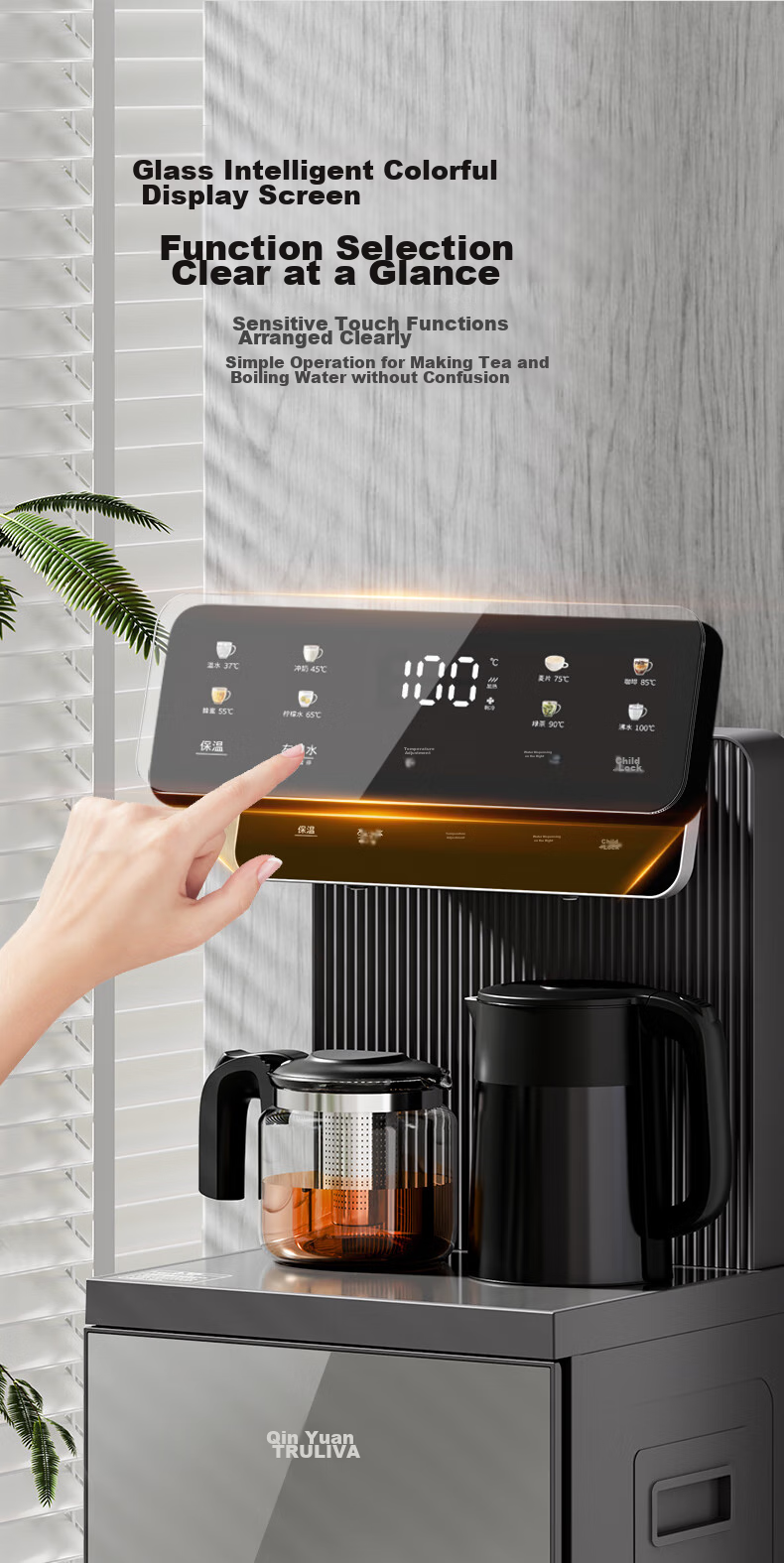 TRULIVA Tea Bar Machine, Home Water Dispenser, Multifunctional Office Standing Bottom-Loading Water Bottle, Fully Automatic Tea Bar Cabinet Integrated High-End Living Room Cooling And Heating Dual-Purpose 2026 New Model 4