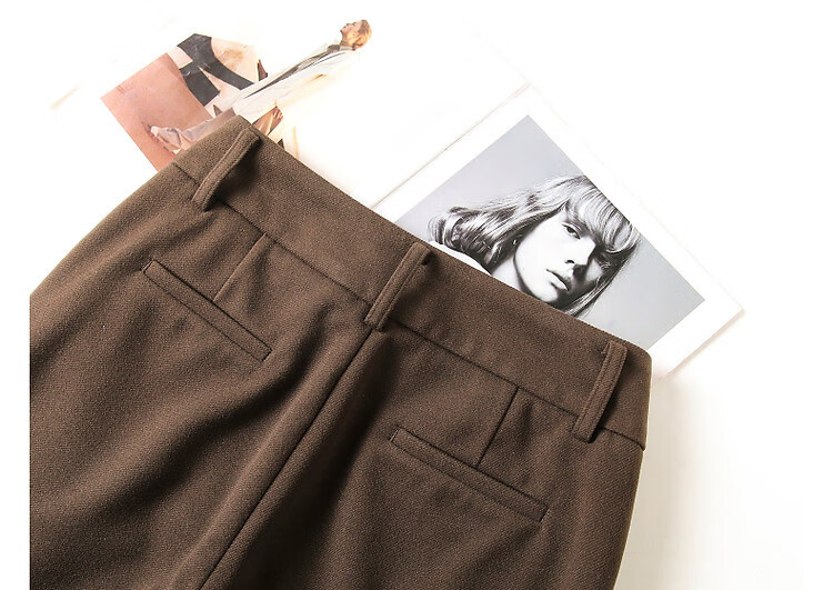 Dme [Career Selection] Winter Urban Commuter Micro-Flare Long Pants Women's Trousers Casual Pants, Coffee Color, Size 26 19