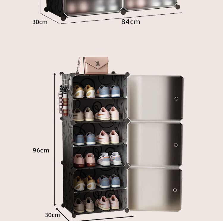 Anerya Shoe Cabinet Entrance Shelf, Indoor Dormitory Multi-Layer Dustproof Storage Unit, Single Column with 6 Layers 9