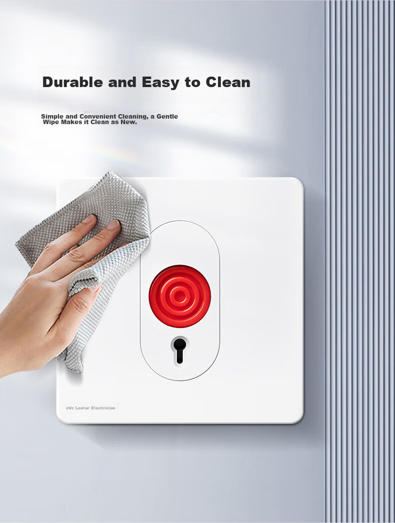 NVCleishidiangong Switch Panel, Emergency Call Alarm Switch, Anti-Theft Alarm Panel, Glazed White 14