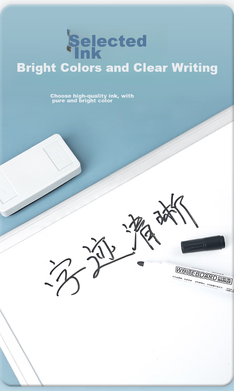 GuangBo Erasable Whiteboard Markers, Black, Thick Tip, Single-Tip Office Teaching Meeting Pens, Easy-To Oil-Based Pens, Office Supplies Stationery, 10 Pcs/box, BB8528D 6