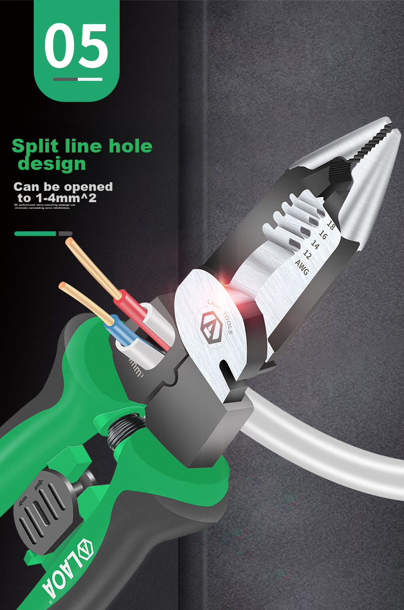 LAOA Lao A Needle-Nose Wire Stripper, Multifunctional Wire Cutter, Wire Stripping Tool, Terminal Crimping Pliers, LA320919 13