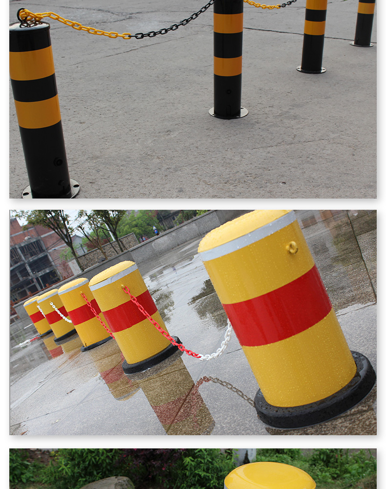 钢管警示柱道路防撞柱反光示警桩路障柱固定路桩分道隔离桩道口柱 双