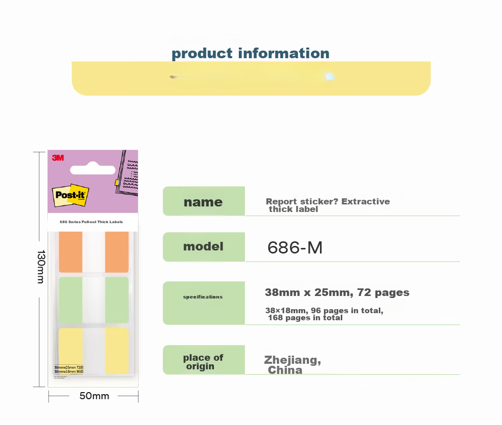 3M Sticky Notes, Memo Pads/Note Pads/Post-It Notes/Label Paper, Pull-Out Thick Labels, Office Supplies, School Stationery, Pink Set, 686-DP 11