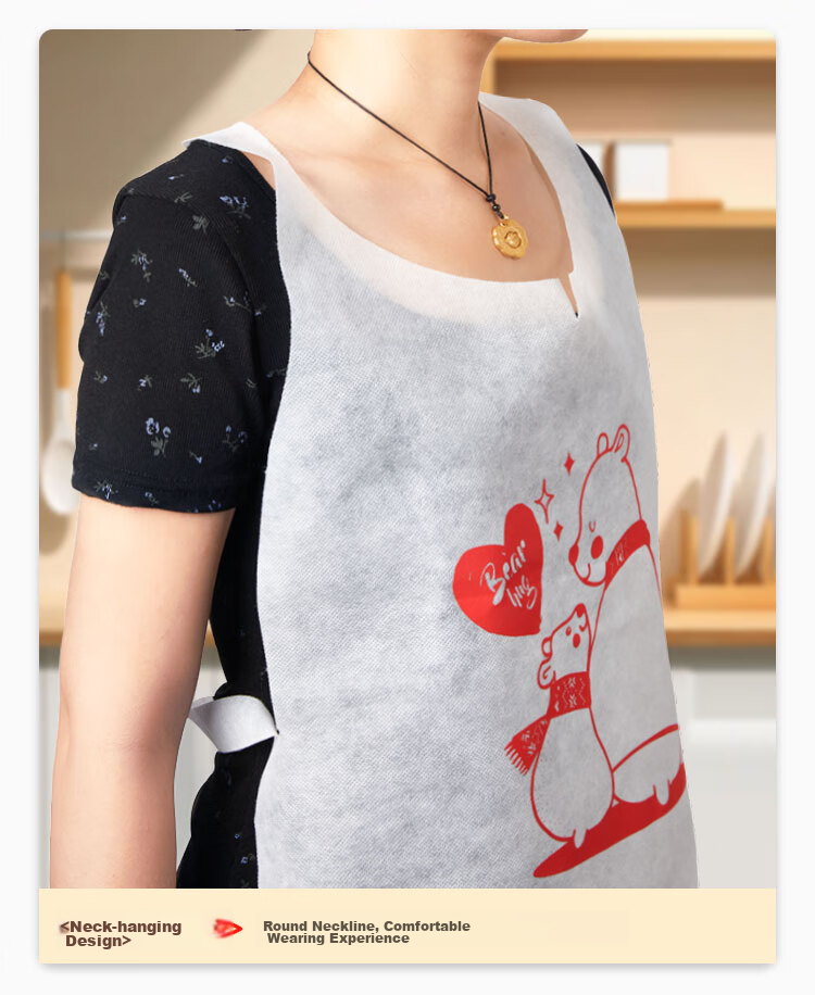 LANZIRAN Disposable Non-Woven Apron for Children And Adults, Hot Pot Oil-Proof Waterproof Bib, Pack of 30 11