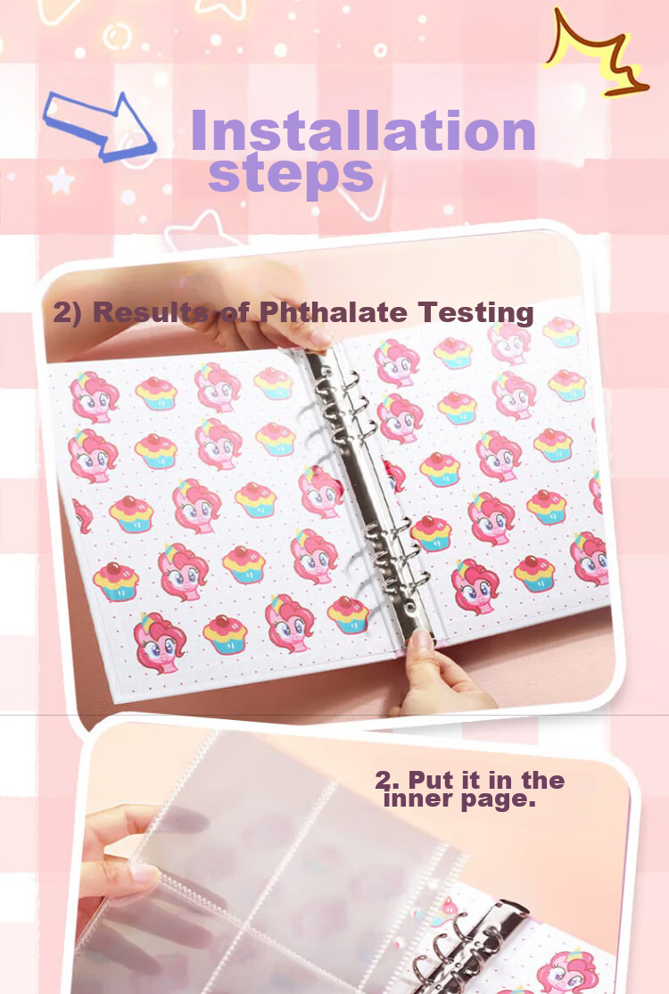 Jiamo Album, My Little Pony Hardcover Loose-Leaf Card Storage Book, Xiaohongshu Style, High-Quality Ins Niche Student Gift, 20 Double-Sided Pages, Yuanxiao Gift, Back-To Seaso 4