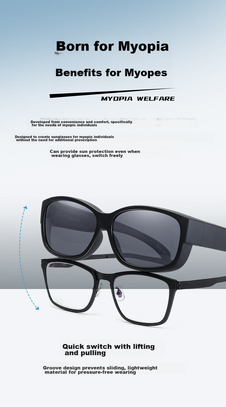 CAXMAN Sunglasses Clip-On Polarized Lenses for Men And Women, Nearsighted Driving Glasses 3